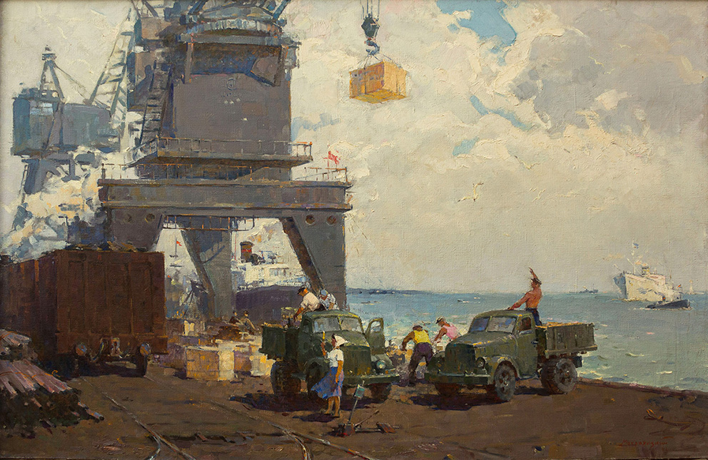 «У порту». 1961. Полотно, олія